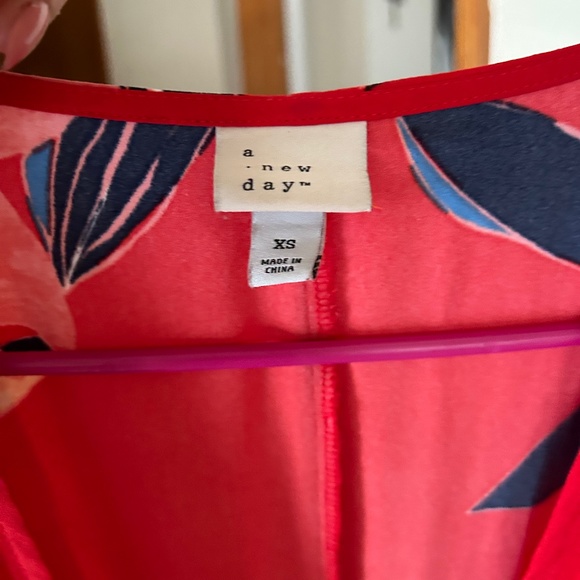 A New Day Red Floral wrap dress - Picture 7 of 7